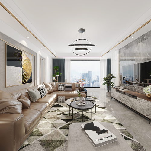 Modern A Living Room-ID:366812946