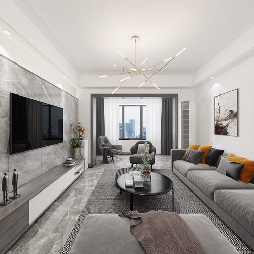 Modern A Living Room-ID:640949015