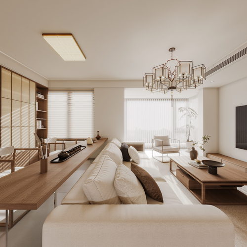 New Chinese Style A Living Room-ID:290374045