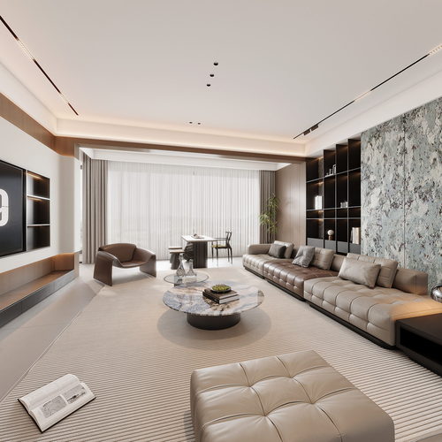 Modern A Living Room-ID:924470484