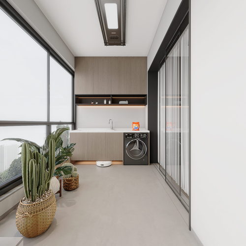 Modern Balcony Laundry Room-ID:961972002