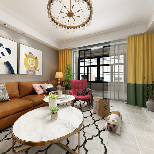 Modern A Living Room-ID:619487055