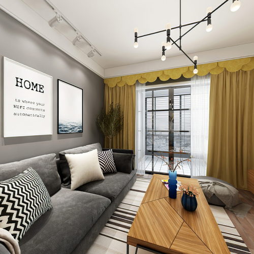 Nordic Style A Living Room-ID:498276952