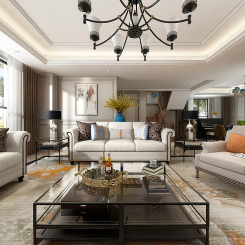 Simple European Style A Living Room-ID:748800995