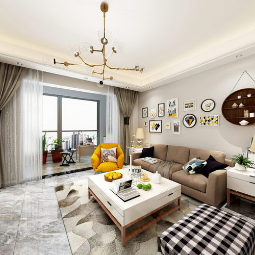 Modern A Living Room-ID:661490074