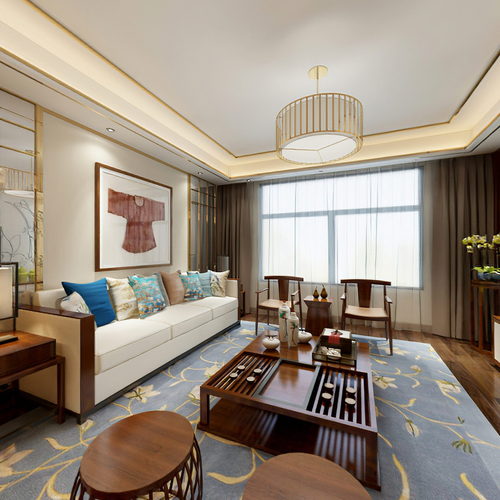 New Chinese Style A Living Room-ID:903372052