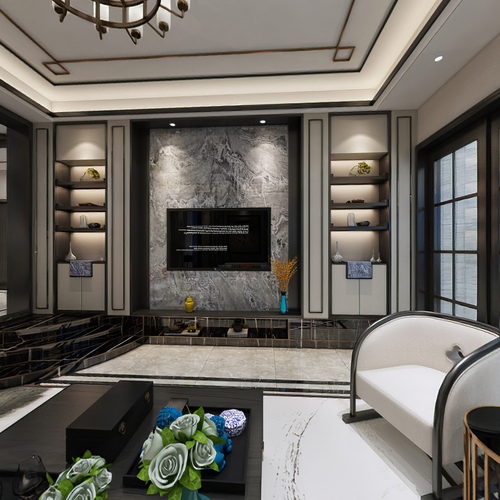 New Chinese Style A Living Room-ID:866110095