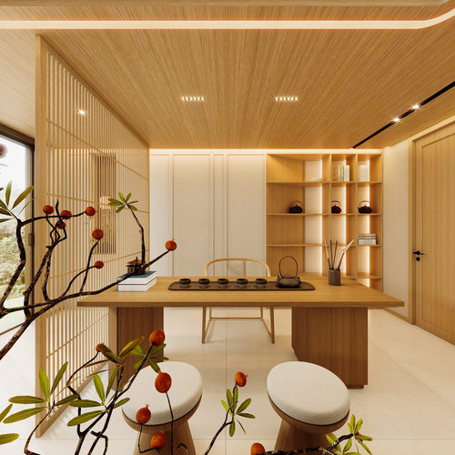 New Chinese Style A Living Room-ID:984447009