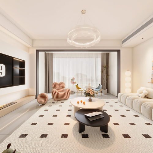 Modern A Living Room-ID:379570015