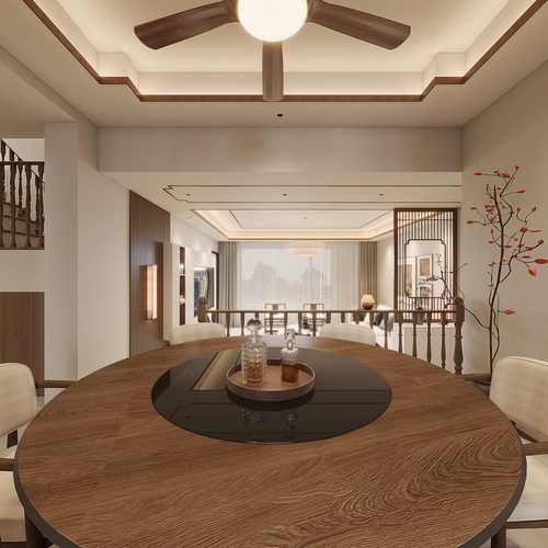 New Chinese Style Dining Room-ID:235621934