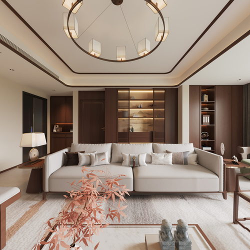 New Chinese Style A Living Room-ID:217915069