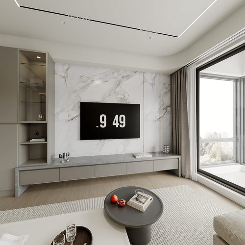 Modern A Living Room-ID:878607036