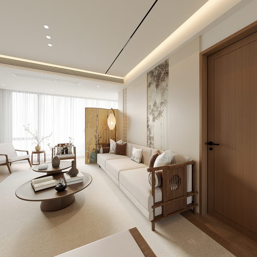 New Chinese Style A Living Room-ID:531690169