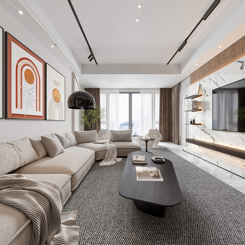 Modern A Living Room-ID:515539643