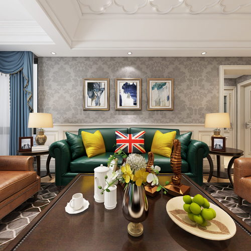 Simple European Style A Living Room-ID:418620119