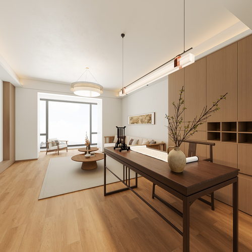 New Chinese Style A Living Room-ID:103003981