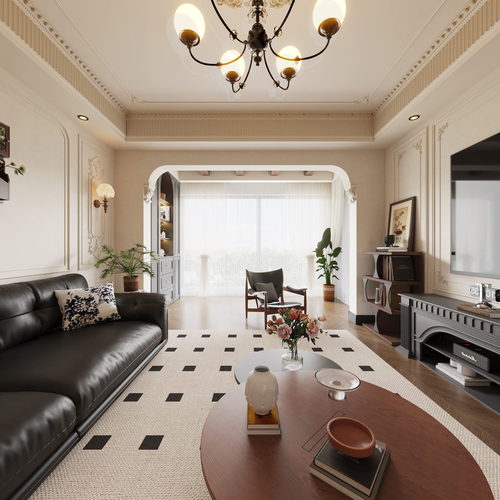 French Style A Living Room-ID:775773057
