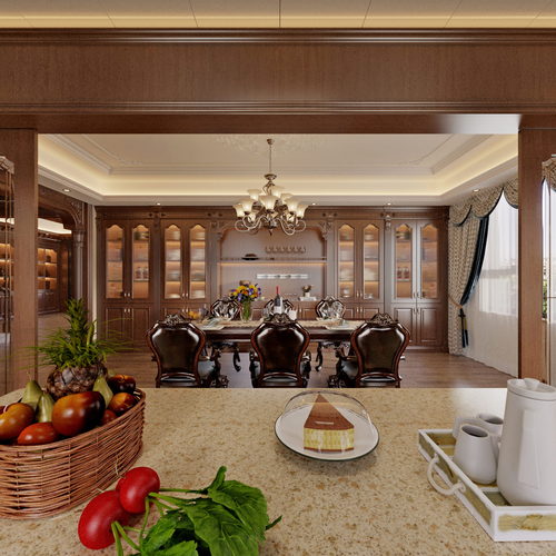 American Style Classical Style Dining Room-ID:472949989