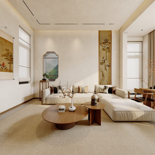 New Chinese Style A Living Room-ID:950771095