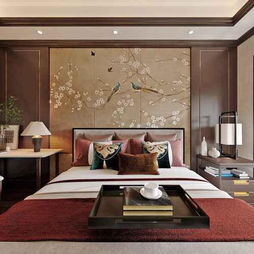 New Chinese Style Bedroom-ID:905386921