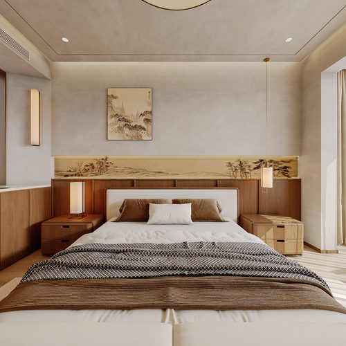 New Chinese Style Bedroom-ID:611619958