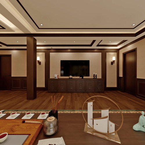 New Chinese Style A Living Room-ID:398808007