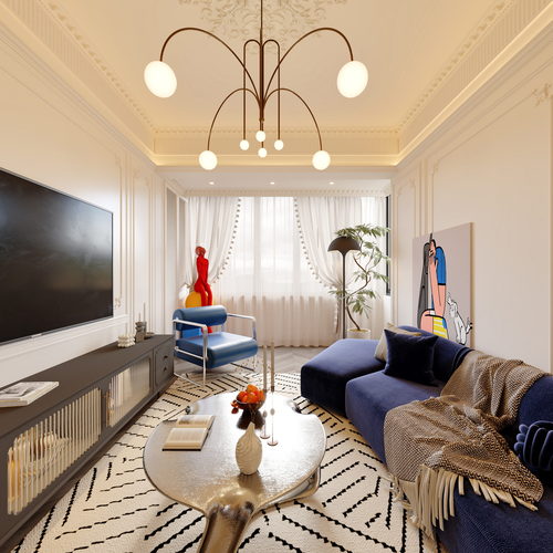 French Style A Living Room-ID:864173894
