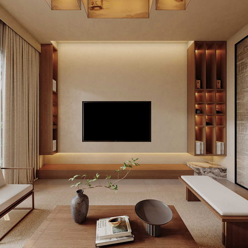 New Chinese Style A Living Room-ID:547997008