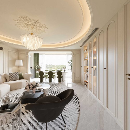 French Style A Living Room-ID:897646901