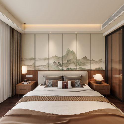 New Chinese Style Bedroom-ID:552901036