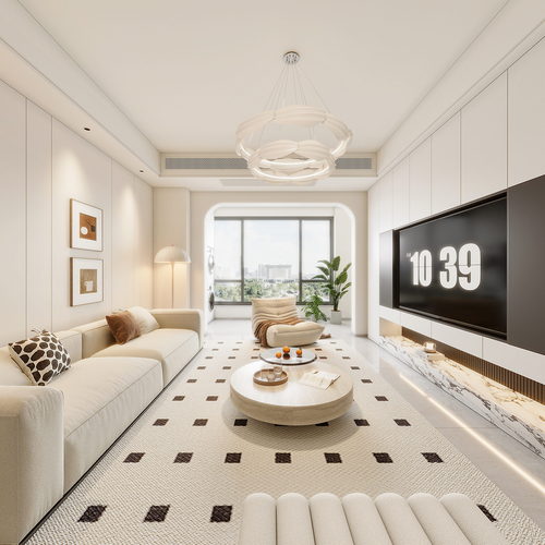 Modern A Living Room-ID:483499051