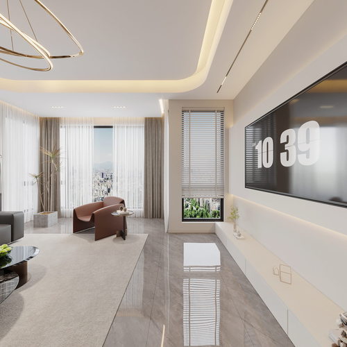 Modern A Living Room-ID:674719105