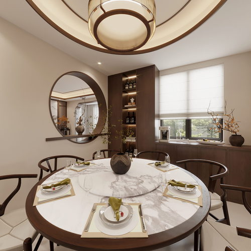 New Chinese Style Dining Room-ID:467519851
