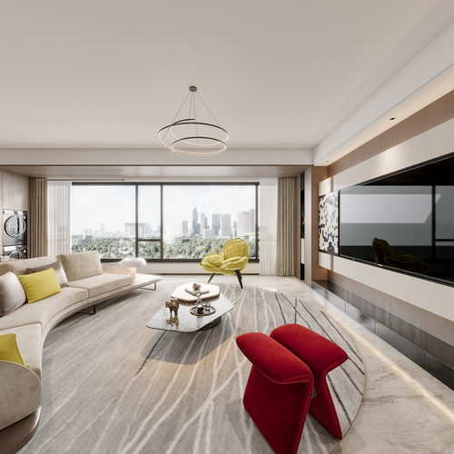 Modern A Living Room-ID:907836915