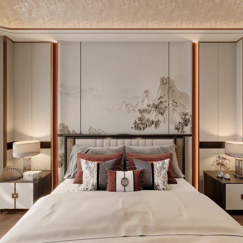 New Chinese Style Bedroom-ID:956192978