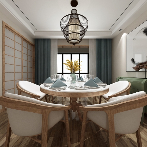 New Chinese Style Dining Room-ID:666722267