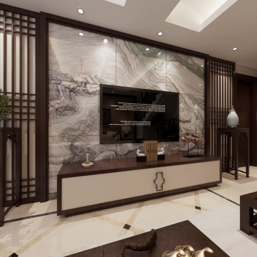 New Chinese Style A Living Room-ID:854615758