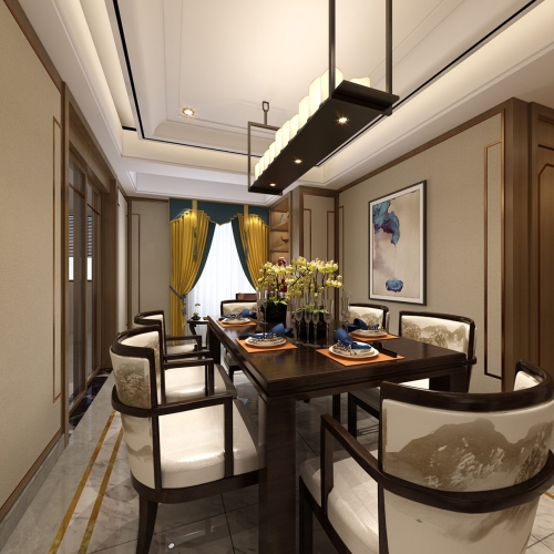 New Chinese Style Dining Room-ID:256622364