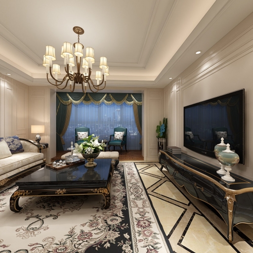 New Classical Style A Living Room-ID:631810426