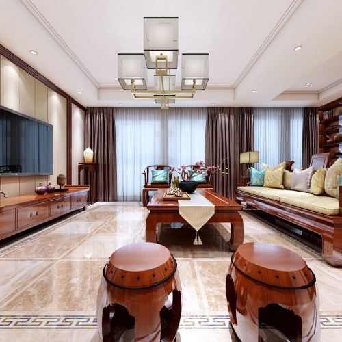 Chinese Style A Living Room-ID:202457894
