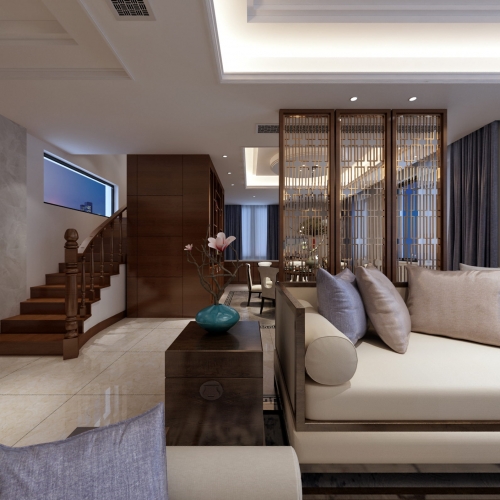 New Chinese Style A Living Room-ID:613019295