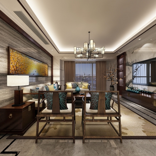Chinese Style A Living Room-ID:617238472