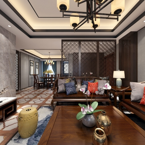Chinese Style A Living Room-ID:675506821