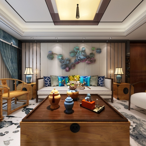 New Chinese Style A Living Room-ID:826330986