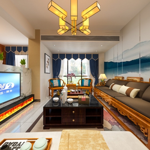 Chinese Style A Living Room-ID:913427411