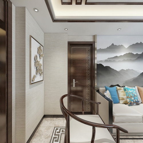 New Chinese Style A Living Room-ID:810761499