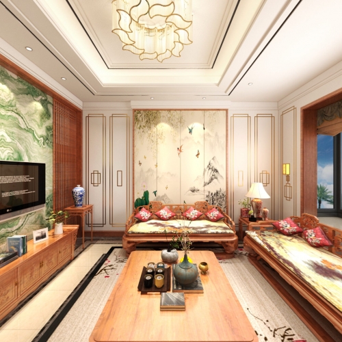 Chinese Style A Living Room-ID:690434518