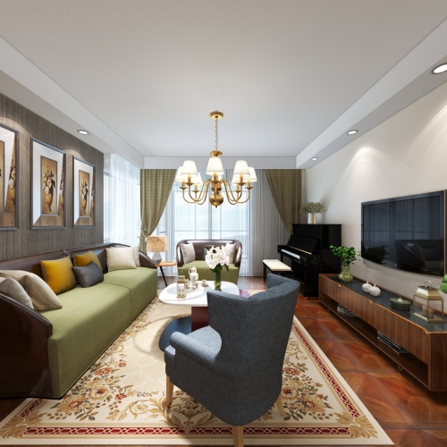 Simple European Style A Living Room-ID:740279589