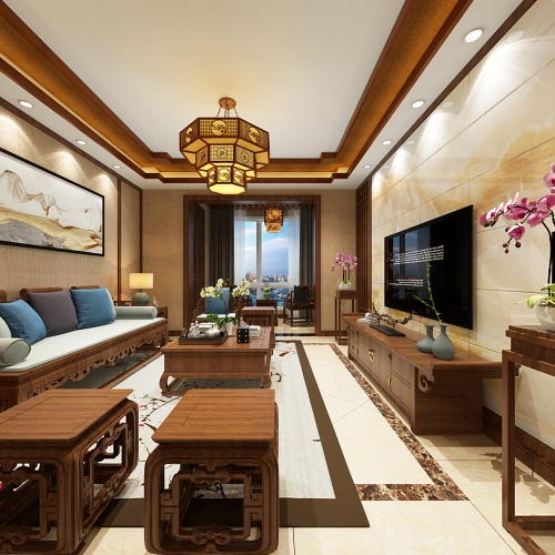 Chinese Style A Living Room-ID:443677175