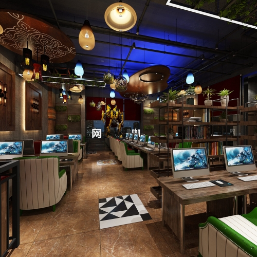 Industrial Style Internet Cafe-ID:958119358